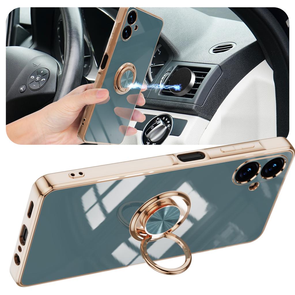 For Samsung Galaxy A06 4G Case Precise Cutouts 6D Electroplating TPU Phone Cover with Ring Holder