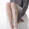 Women Japanese Style JK Sweet Ribbon Bowknot Silk Tights Stockings Sweet Crisscross Ties Bandages Spliced Pantyhose