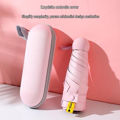 50% Rabatt Mini Tragbarer Kapselschirm - Damengeschenk, Kundendruck, Sonnenschirm mit Schwarzleim