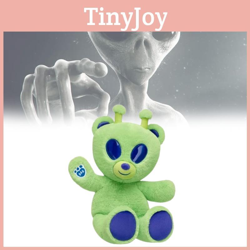 Green Alien Bear Cute Cartoon Plush Toy Durable Short Childhood Doll Collection