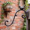 European Vintage Cast Iron Bird Hook Distressed Finish for Garden Patio Outdoor Wall Decor
