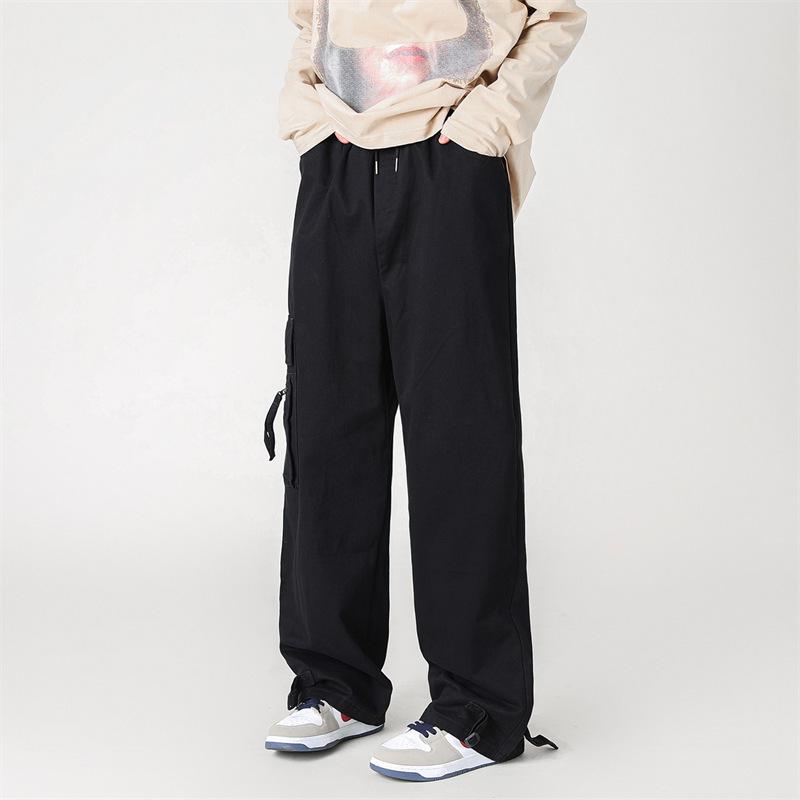 Salopetă unisex roșie retro street hip-hop cu picior lat