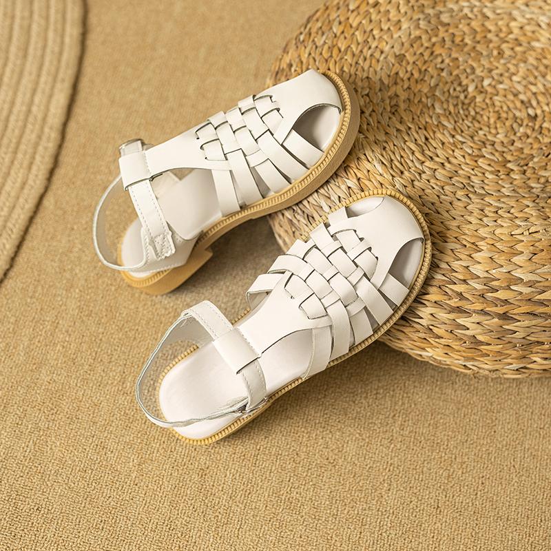 Fashion Women's Sandals 2025 Retro Cut Gladiator Style Summer Shoes Soft Braid Peeping Toes Women's Outdoor Sandals Platform Sandals