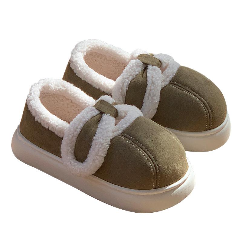 Bag Heel Cotton Slippers Winter Wear Versatile Fashion Thick-soled Lamb Wool Indoor Home Thermal Velvet Cotton Shoes