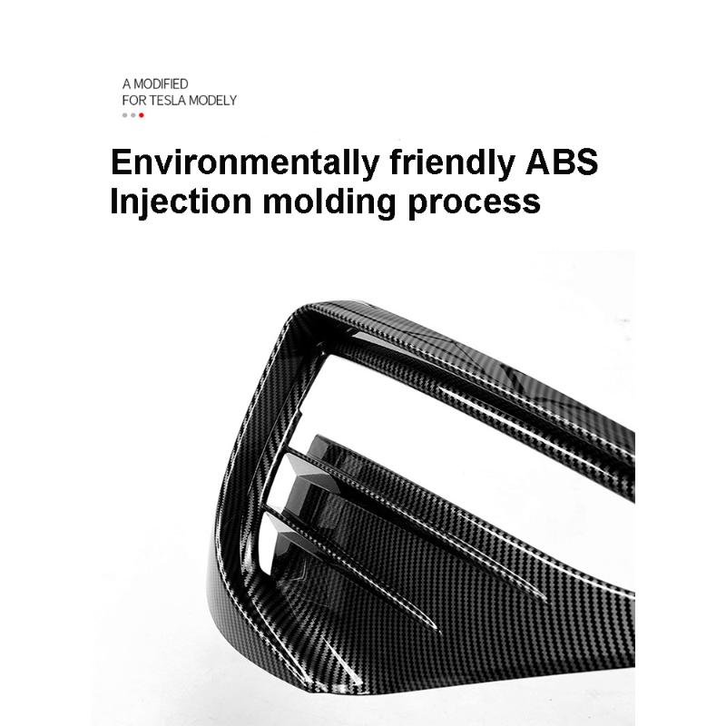 Pour Tesla Model Y, aileron de phare antibrouillard, garniture de lame, housse de protection, couteau à vent en dents de bois, autocollant de décoration ABS, accessoires de voiture