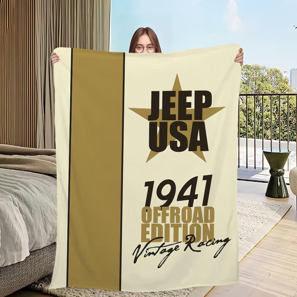 

Fashion Racing Cras J-Jeep Blanket Skin friendly comfort warm soft plush blanket suitable sofa living room office bedroom 30x40in