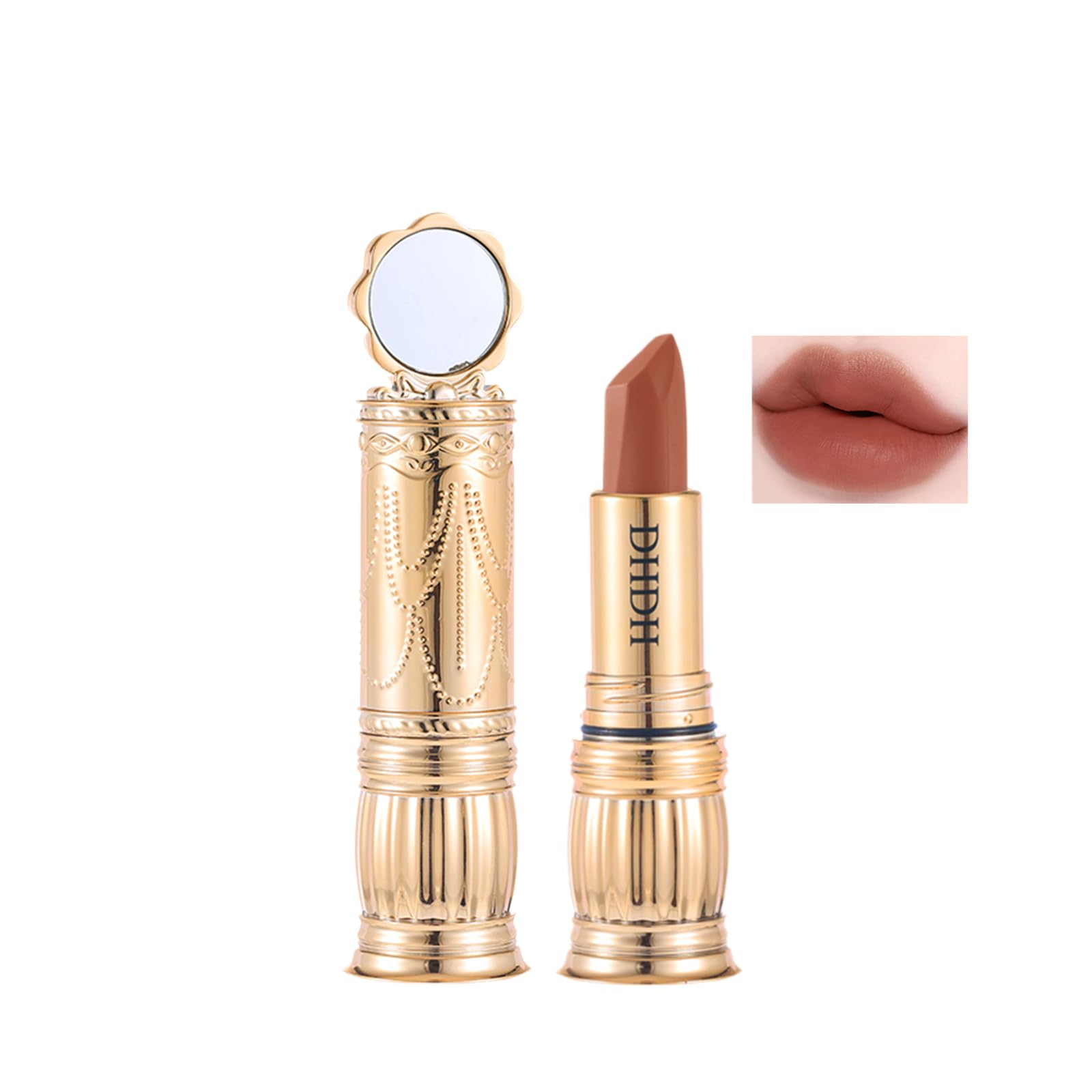 

Matte Lipstick - Long-lasting, Highly Pigmented, Waterproof, Smudge-proof, Hypoallergenic, with Portable Mirror, 4 Colors, Perfect for Dates and