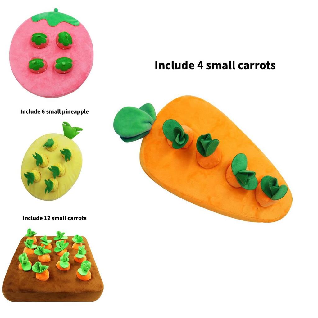 Soft Carrot Plush Toy For Early Education And Pet Chewing Play
