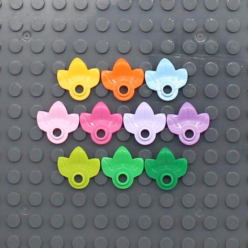 450pcs bag MOC 32607 Plant Plate Round 1x1 with 3 Leaves Pumpkin Tree DIY Enlighten Building Bricks Compatible Blocks Particles