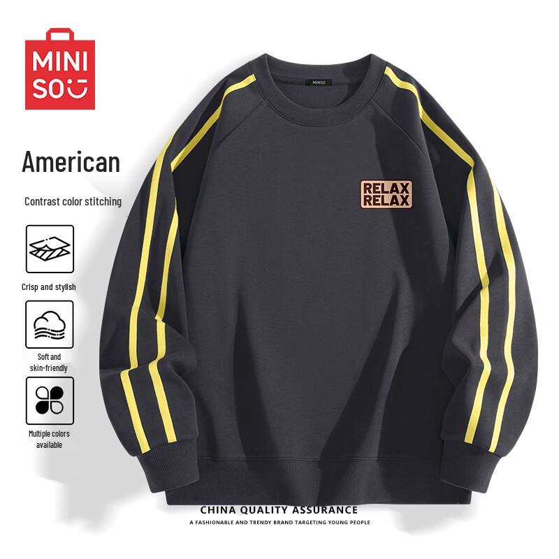 

Miniso Men s Color-block Crewneck Sweatshirt L