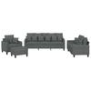 Vidaxl 4-Cz. Relaxation Set With Cushions, Dark Grey, Fabric