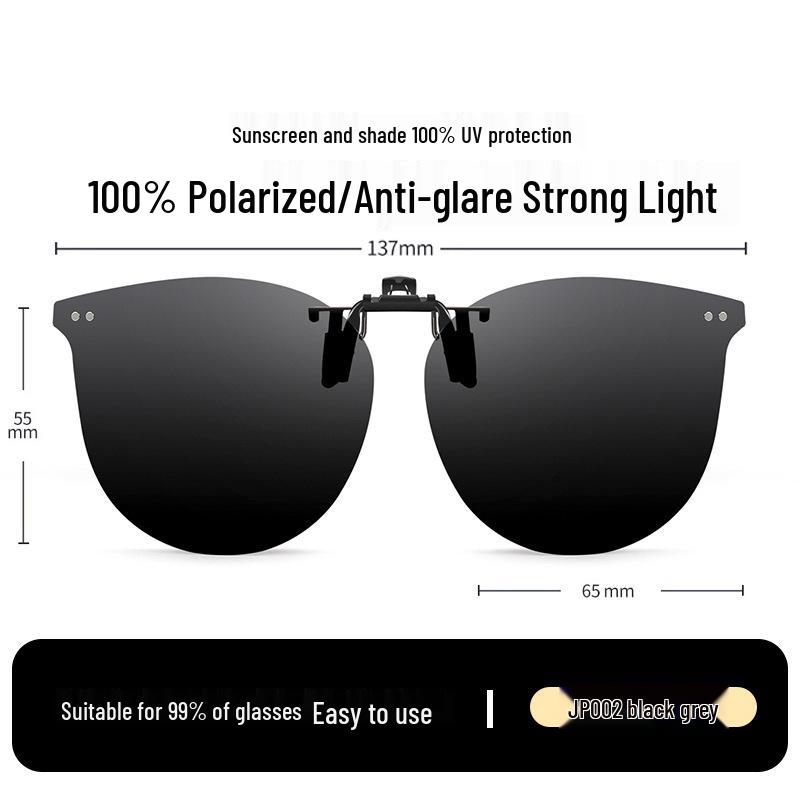 Occhiali da Sole Polarizzati Clip-On Ribaltabili da Uomo - Protezione UV per la Guida Giorno/Notte