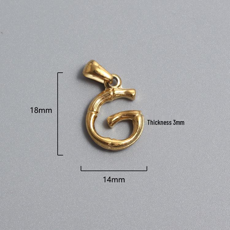 French Bamboo Joint Gold Letter Pendant Necklace - Retro Clavicle Chain Style for Women