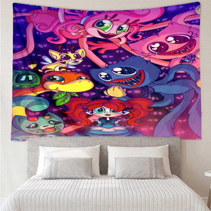 Poppy Playtime Print Tapestry, Backdrop, Easy Setup, Ideal for Bedroom, Office & Living Room, with Aesthetic Wall Hanging Decor.