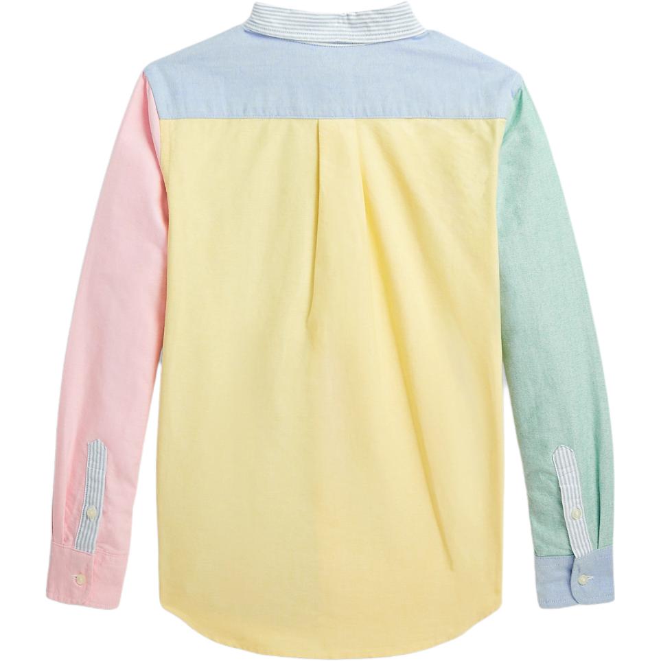 Polo Ralph Lauren Ss24 Color Block Gesticktes Pony Einreihig Spitzkragen Lässiges Langarmhemd Kinderhemden Mehrfarbig CWPOWOVY6820455-999