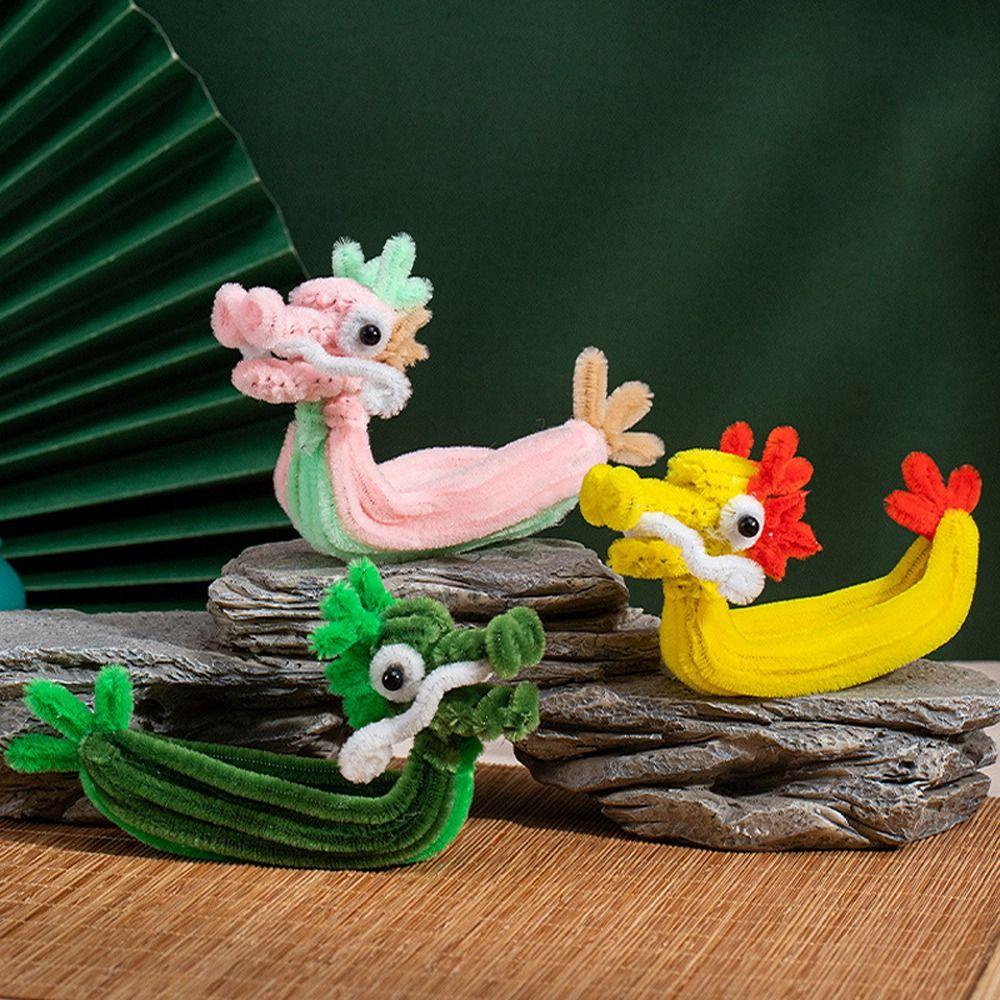 Ručně vyráběné hračky dračí lodě v čínském stylu Kreslená loď DIY Materiálový balíček Festival dračích lodí