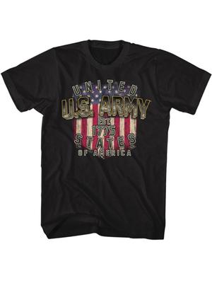 US ArmyAmerican Flag withLand of the FREE Because of the BRAVEdesign100 Cotton Summer Oneck Printed Unisexs Tshirt