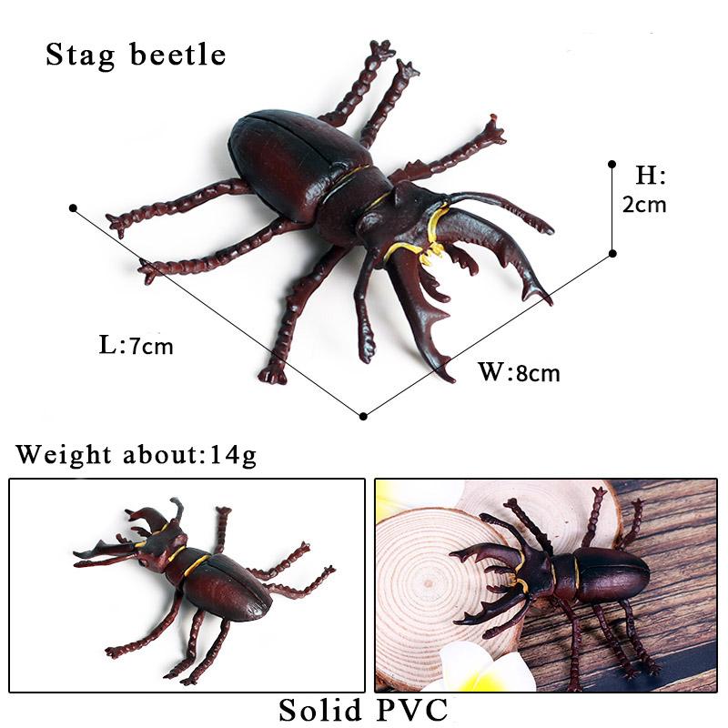 Oenux New Insect Animals Model Butterfly Bee Dragonfly Mantis Ant Snail Action Figures Jouet Collection Decor Kids Education Toy