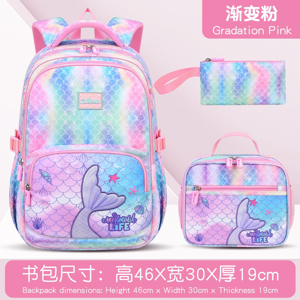 3 Stuks Kinder Schoolrugzak Kinderen Schooltassen Set Meisjes Basisschool Rugzak met Lunchtas Schooltas Boekentas Kinderen Mochilas
