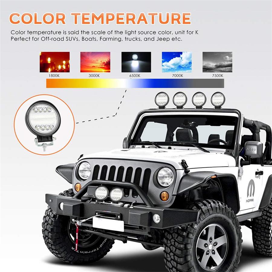 4 Inch 300W 30000LM 6000K Round LED Work Light Spot Driving Lamp Headlight Offro