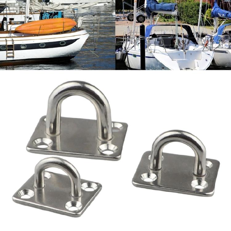 Marine Grade Stainless Steel Mounting Eye Plates Corrosion Resistant Wall Deck Hardware for Sails Tarps Gym Bags
