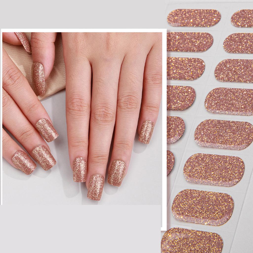 Gel Nail Polish Stickers Full Wraps Nail Stickers UV/LED-Lamp Required Cured Gel Nail Strips for Women Girls