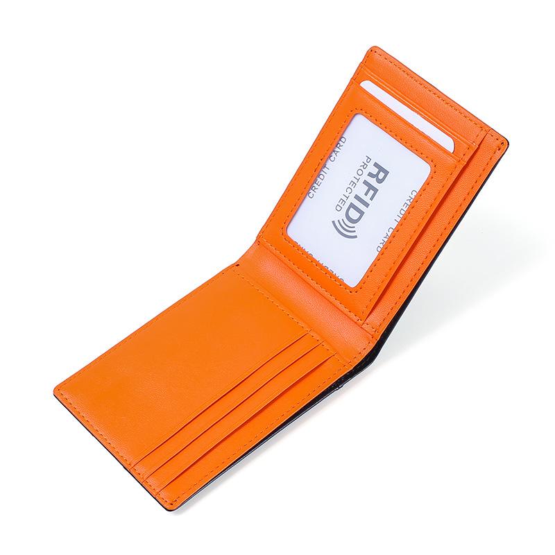 Ultra-thin men's leather wallet cowhide wallet anti-magnetic card holder