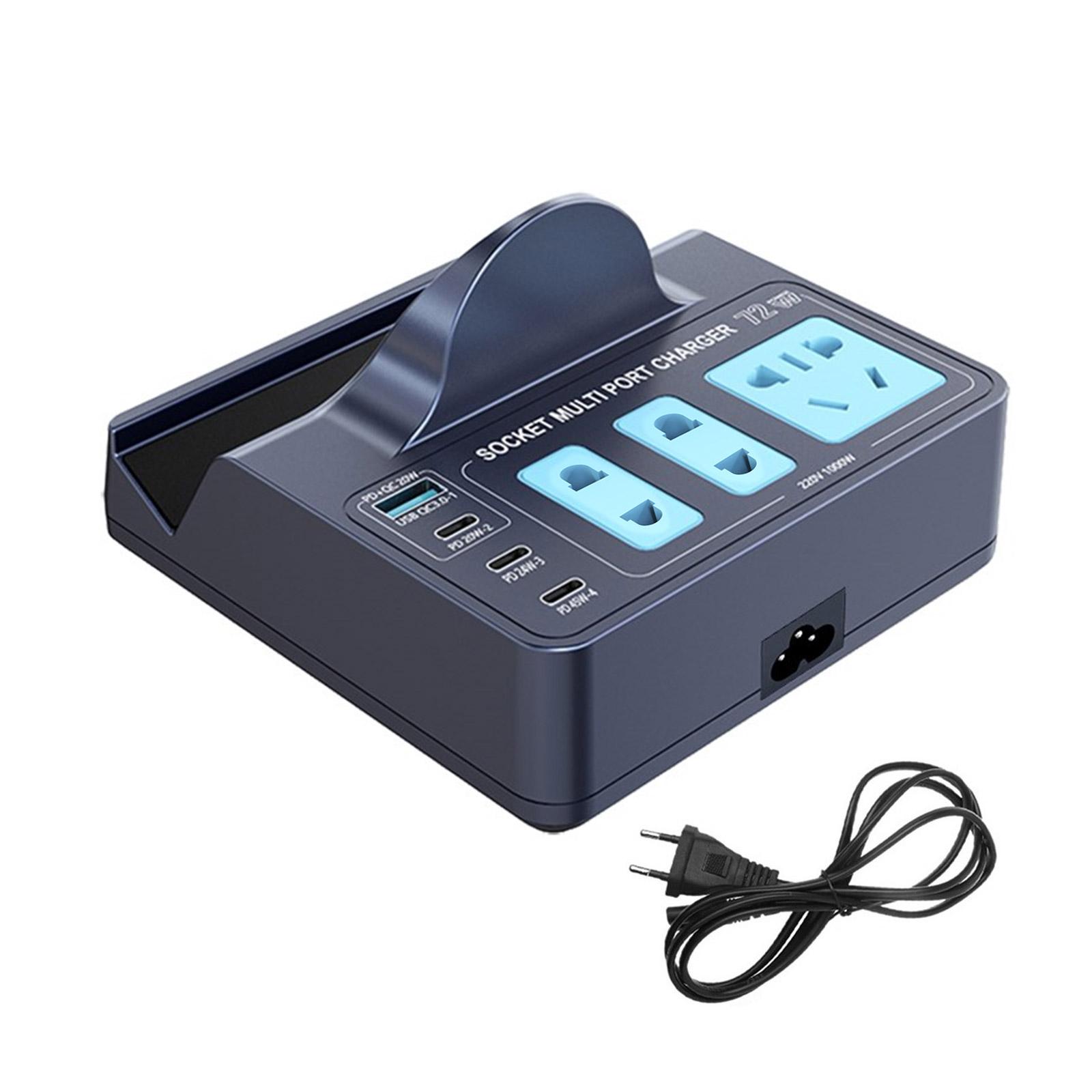

Desktop Charging Station with Corded/Cordless Capability QC3.0 Fast Charging PD45W Laptop Charger 15W Cordless Charger EU