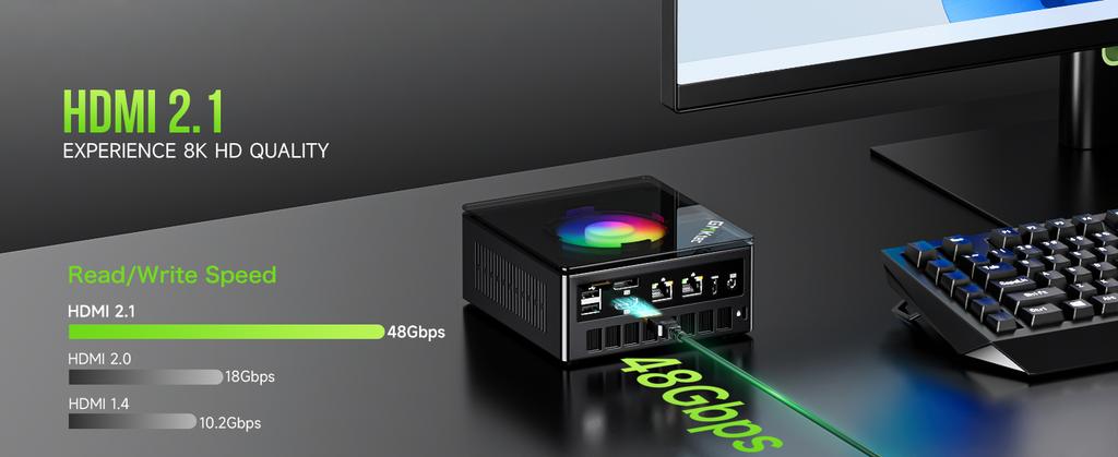 GMKtec K11 Nucbox AMD R9 8945HS Mini PC DDR5 5600MHz SSD PCIe4.0 Win11 Pro Displej pro čtyři monitory OCulink Stolní herní počítač