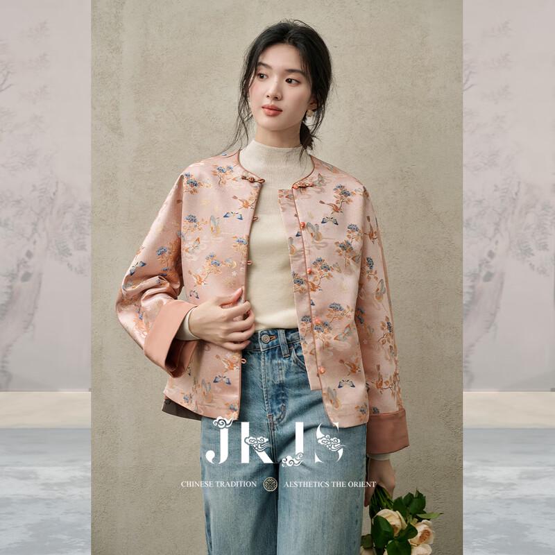 

JK&JS Floral Butterfly New Chinese Style Jacquard Short Jacket M