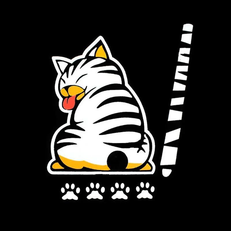 Car Stickers 3D Creative Cartoon Cat Moving Tail Paws Auto Rear Windshield Vehicle Window Wiper Decal Styling Decoration
