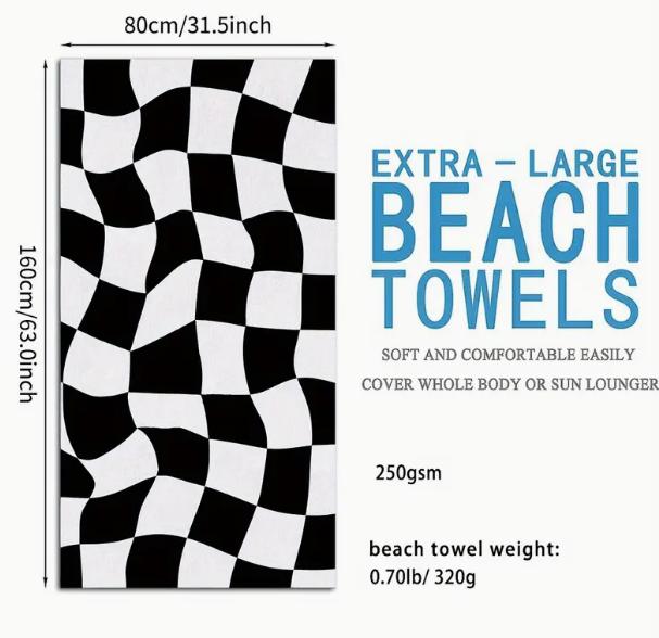 Personalized Beach Towel Custom Name Cross Border Microfiber Beach Towel Anti-Sand Super Absorbent Bath Towel Large Quick Drying