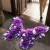 Floor Mat Butterflies Shape 3D Floral Pattern Non-Slip Dot-Embossed Backing Door Mat Water Absorbent Quick Drying Bathroom Entrance Rug