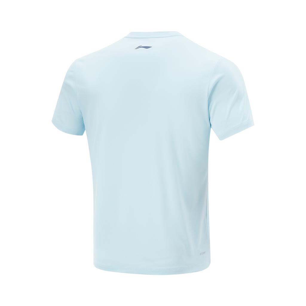 Li-Ning Quick-Dry Sports Printed Short Sleeve T-Shirt Unisex Tops Light-Sky-Blue AHSV103-2