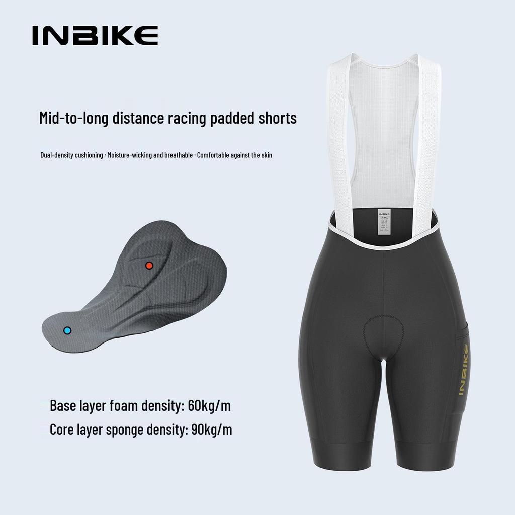 Women's High-Waist Pocket Cycling Bib Shorts for Spring/Summer