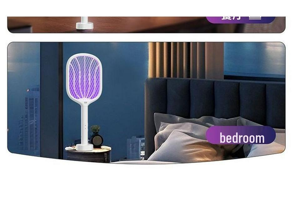 Rechargeable Electric Mosquito Swatter with Lithium Battery - Durable Fly and Mosquito Killer Swatter for Home Use.