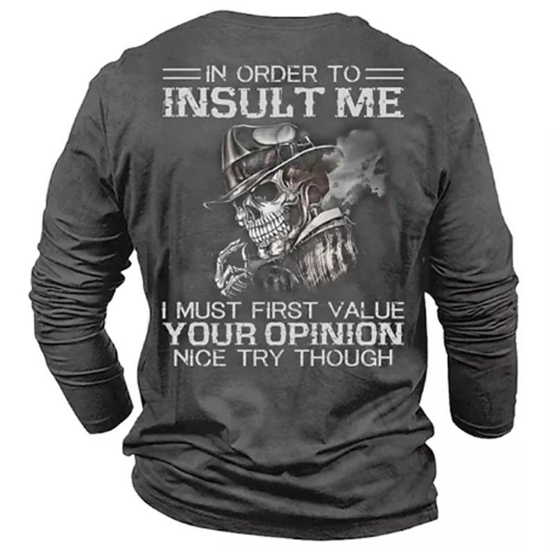 2023 New Man's Retro Skull Round Neck Long Sleeve T-shirt 3D Printing Autumn Top Sweatshirt Pleasure T Shirts Man's Clothing