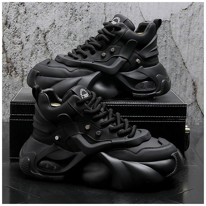 

2024 модные новые мужские кроссовки на платформе удобные дышащие мужские дизайнерские туфли оригинальные мужские красные кроссовки Zapatillas De Hombre 38 чёрный