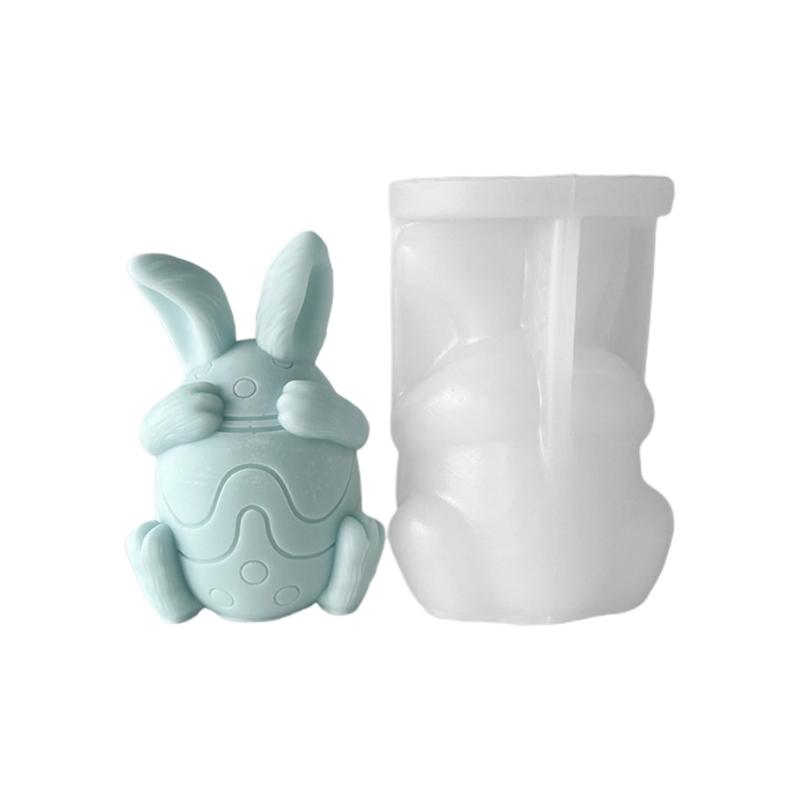 Face-less Rabbit Candle Mold Diy Cover Your Eyes Mouth and Ears Rabbit Aromatherapy Candle Gypsum Incense Stone Mold