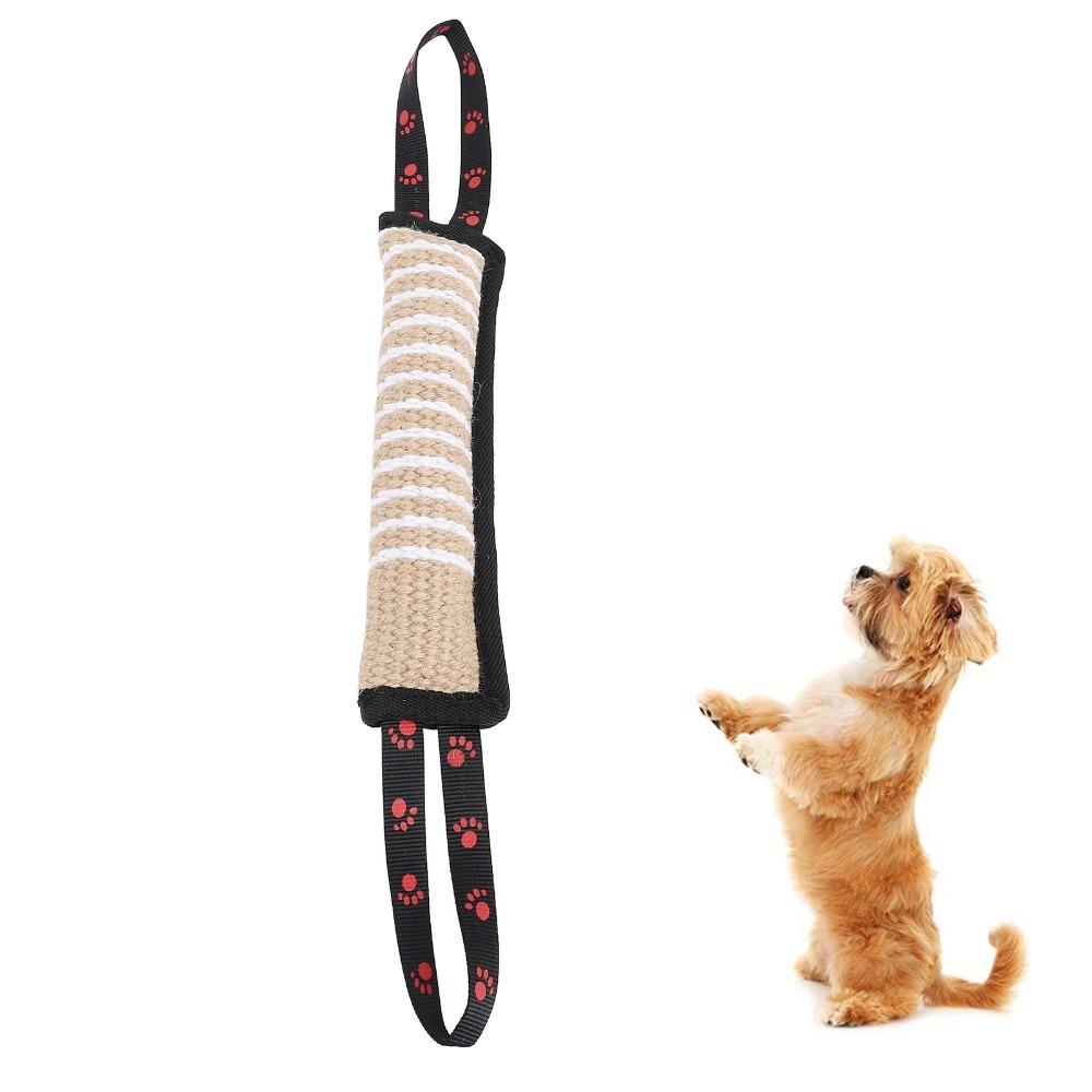 Cylindrical Shape Dog Tug Toy Thick Linen Fabric Dog Training Bite Pad Bite Training