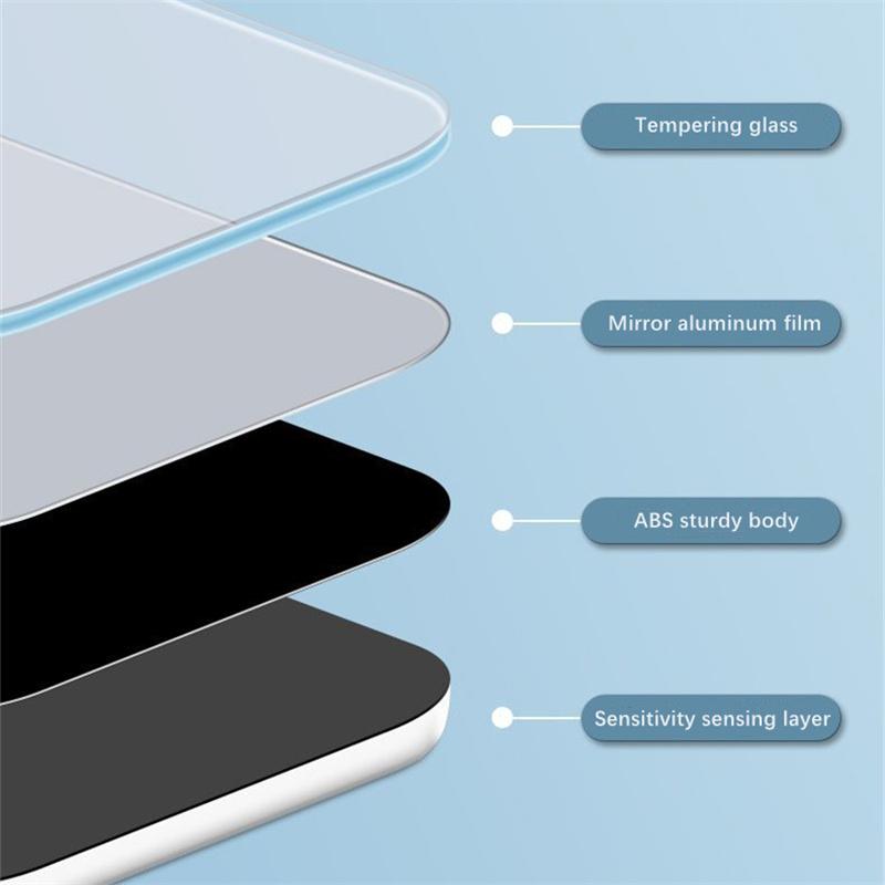 Mini-Spiegelgesicht, tragbare Waage, digitale elektronische Körperfett-Badezimmerwaage, intelligente Bodenwaage, 180 kg Waage
