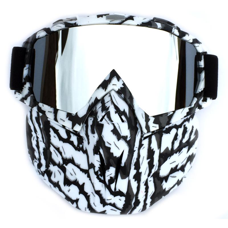 Retro-Gesichtsmaskenbrille, Offroad-Motorrad-Rennbrille, Outdoor-Fahrradbrille, Skibrille