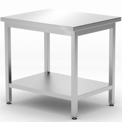 Budget Line Central Worktop Table with Shelf 800 X 600 X 850 Mm Hendi 817100