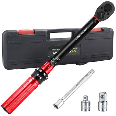 ATsafepro Torque Wrench with Reversible Ratchet To Adapters and a Extension for and DIY Use 3/8" Set, 5-60Nm, 9.5mm Drive, ±3% Accuracy, (Includes