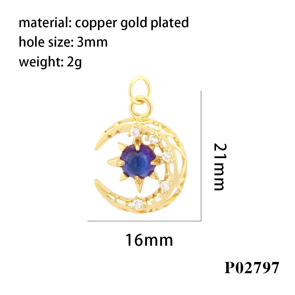 18K Gold Plated Copper Whale Pendant Necklace with Crystal Inlay - DIY Jewelry Material