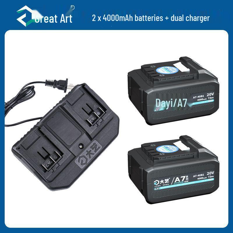 Universal Charger for Electric Tools with Dual Port: Fits Lithium Battery Angle Grinder, One-Handed Saw, and Hammer