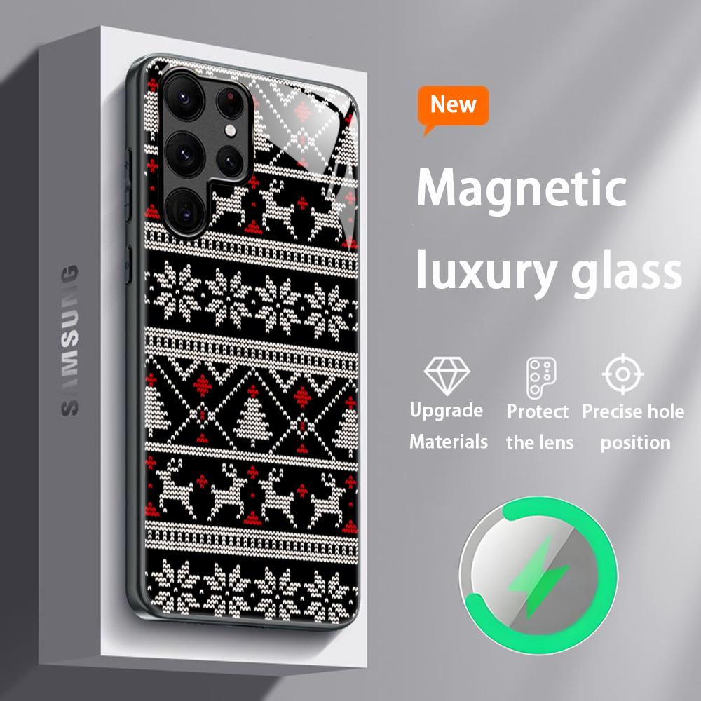 

Popular Sweater Fashion design Phone Case For Samsung S26 S25 S24 S23 S22 S21 S20 Plus Ultra Glass Magnetic Case Galaxy S23