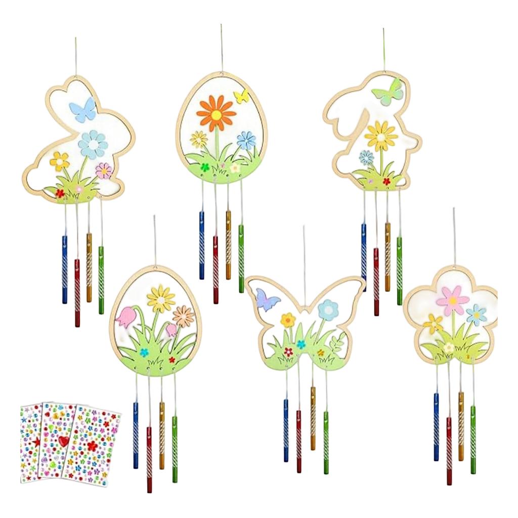 1set Easter Bunny Wind Chimes Craft Kit Chimes For Decorative For Spring Decor And Creative Family Fun 5ml