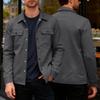 Men S Casual Slim Fit Single Breasted Collared Long Sleeve Solid Color Warm Jacket