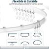 Flexible Bendable Ceiling Curtain Track Kit Durable Plastic With Multiple Hooks for Room Divider Curtains Rod RV Ceiling Track F